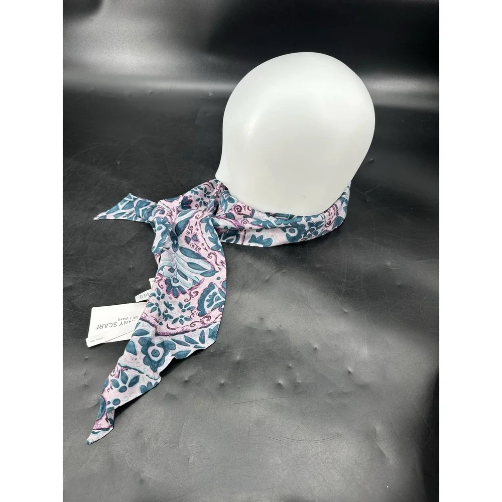 TREASURE & BOND 100% Silk Scarf Square Floral‎ Multi Frayed Edges